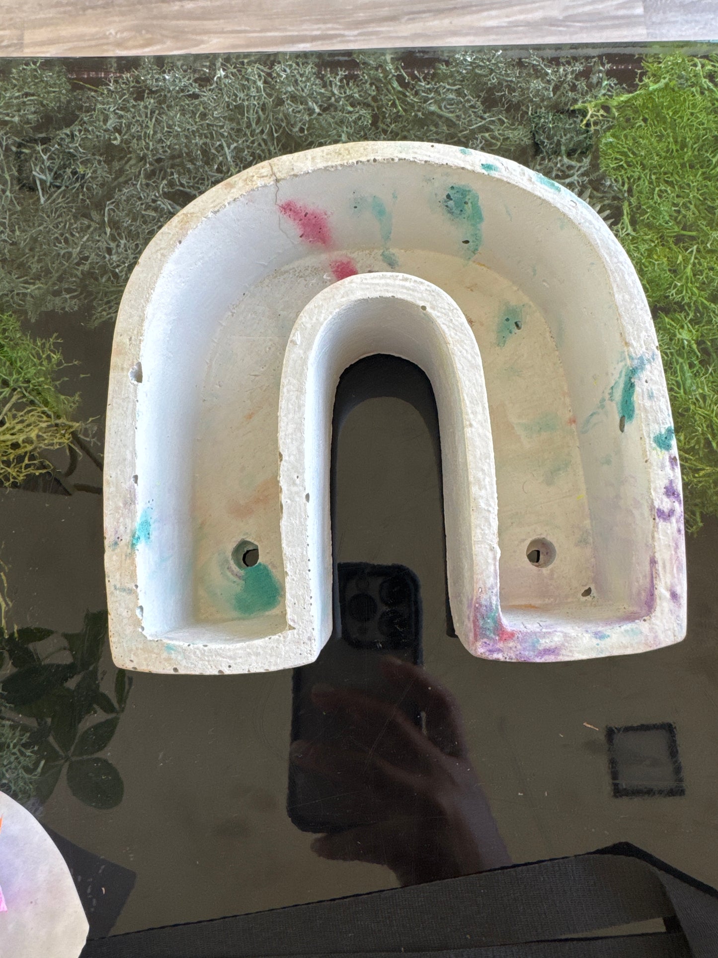 Rainbow Concrete Planter