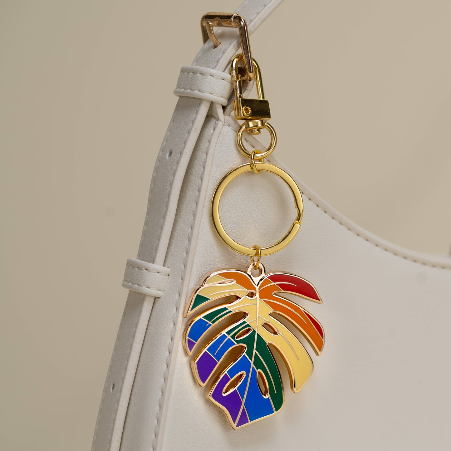 Monstera Keychain & Bag Charm, Pride Rainbow Stocking Gifts