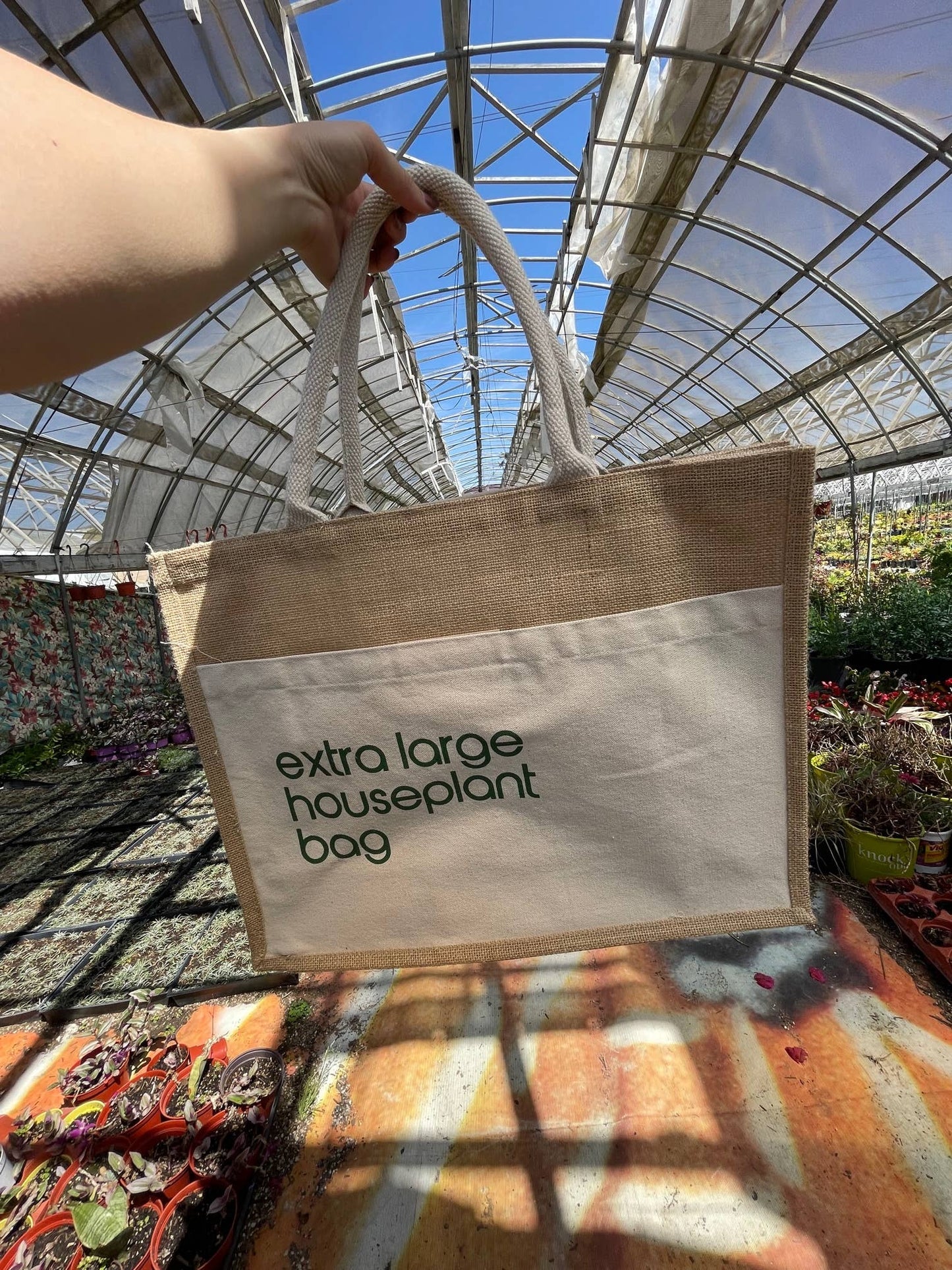 Houseplants Jute Tote Bag